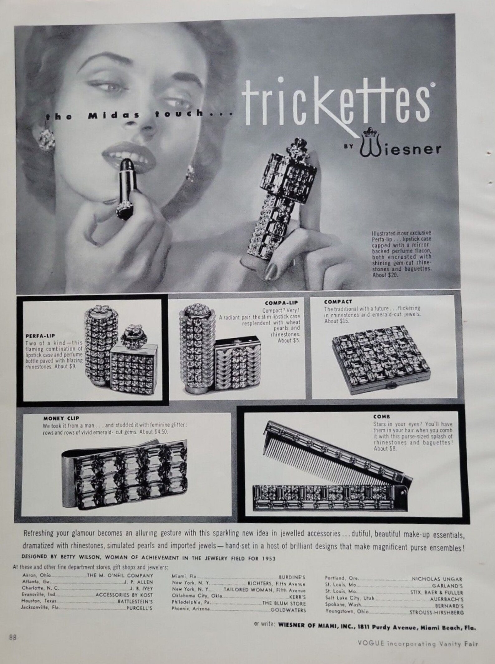 Vintage Wiesner of Miami Compact and Lipstick Holder Etsy