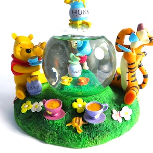 Disney Winnie the Pooh Snow Globe, Tigger Musical Globe, Vintage Pooh Collectible, Tea Party Garden Decor, Nursery Gift, Disney Gift