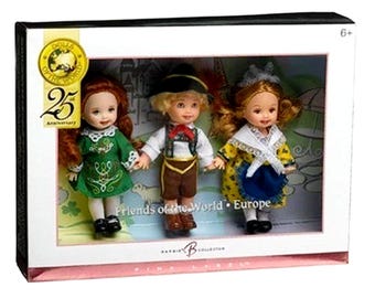 Barbie Kelly Tommy Friends of the World Europe Set of 3 NRFB