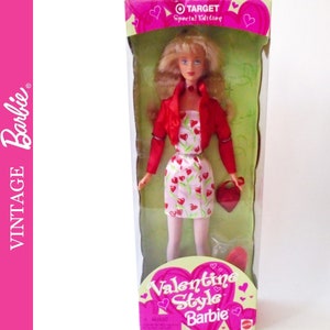 Valentine Style Barbie Doll NRFB, 1998 Valentine Style Barbie Doll New in Box, Vintage Blond Barbie Doll