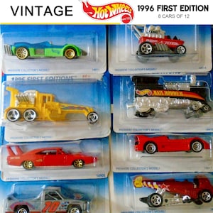 Hot Wheels 1996 First Edition Set of 8 NIP, First Edition 1996 Hot Wheels Collector Set, Die Cast 1:64 Scale Car Set Malaysia Hot Wheels