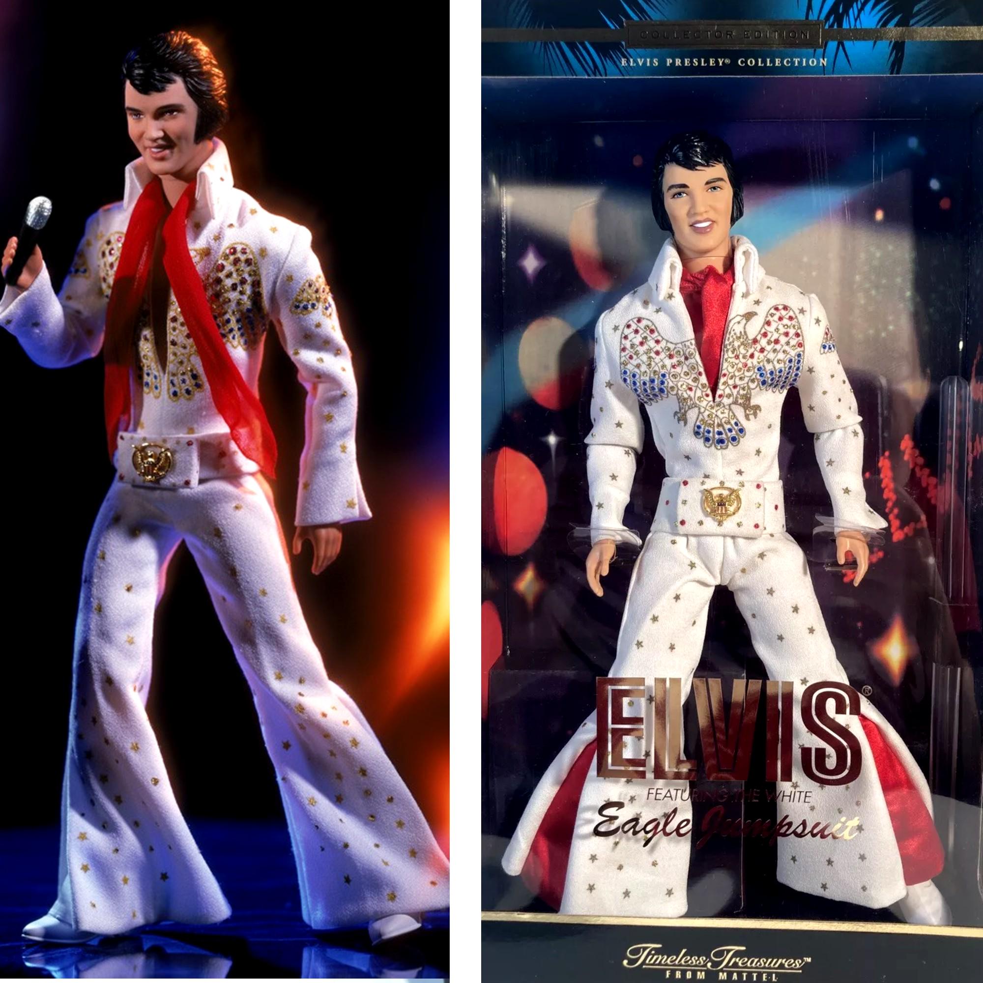 Elvis Presley WHITE Eagle JUMPSUIT Doll,mattel Timeless Treasures