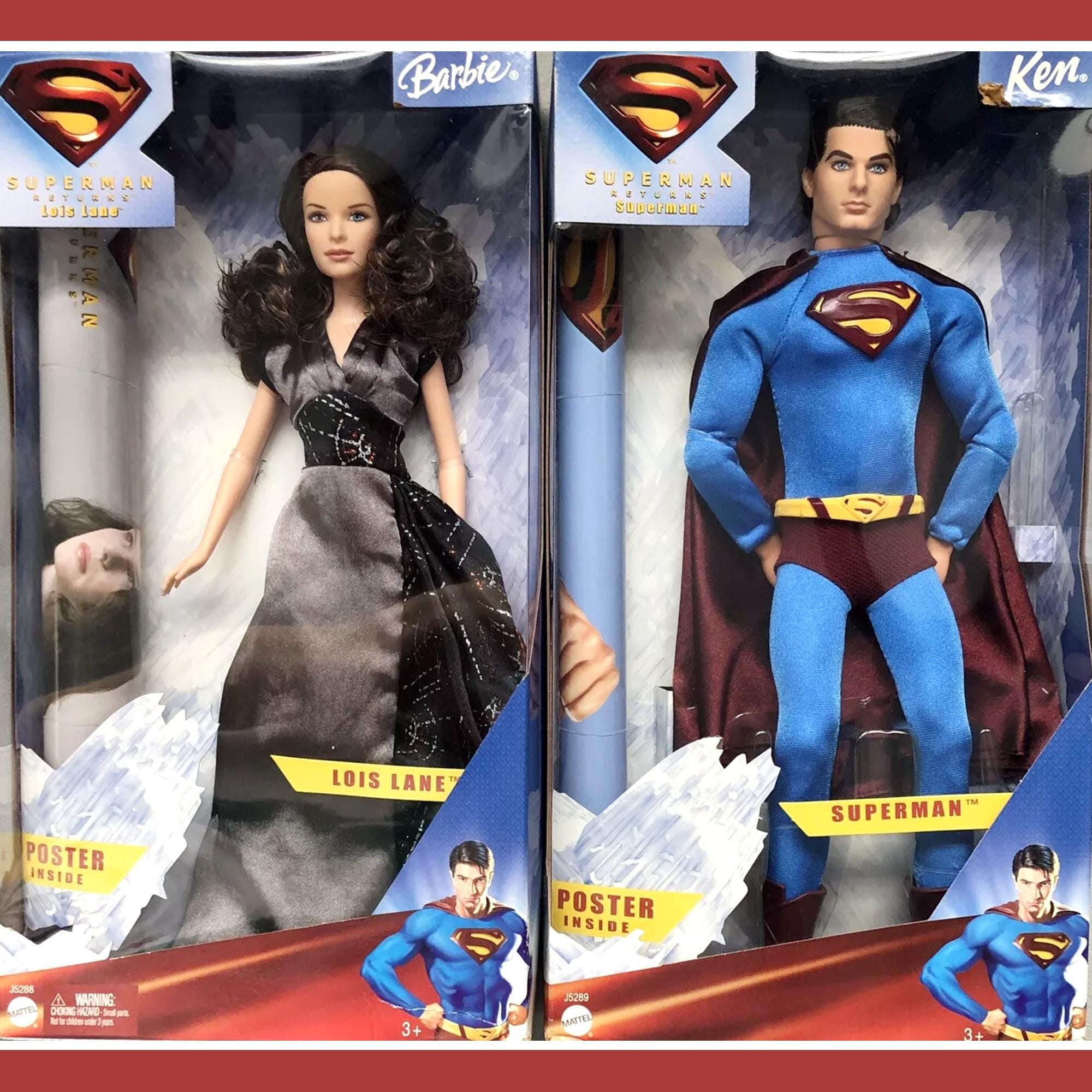 Barbie Superman Returns Lois Lane 人形 Superman Returns Barbie and Ken Dolls, New in Box Superman Ken