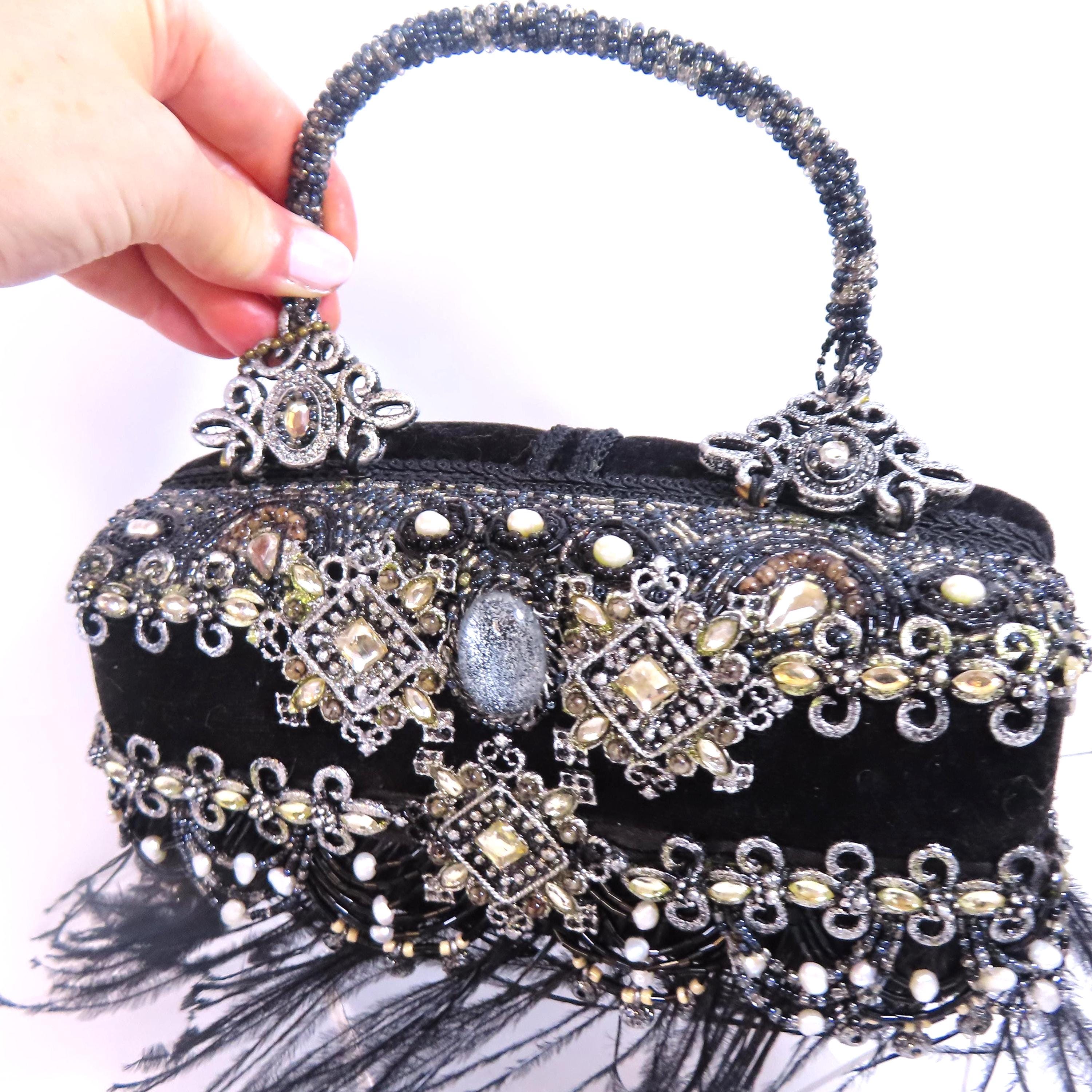 MARY FRANCES Vintage Jeweled Crystal Clutch, Elegant & Magical