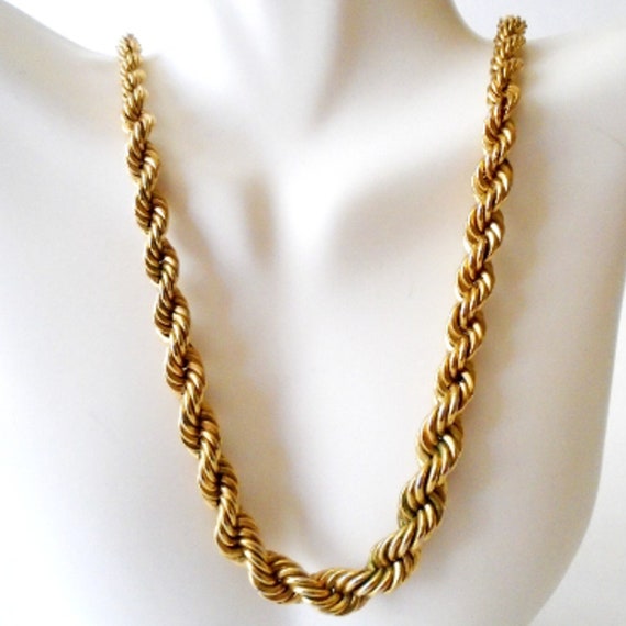 MONET Graduated Twist Chain Gold Necklace, 26 Inc… - image 1