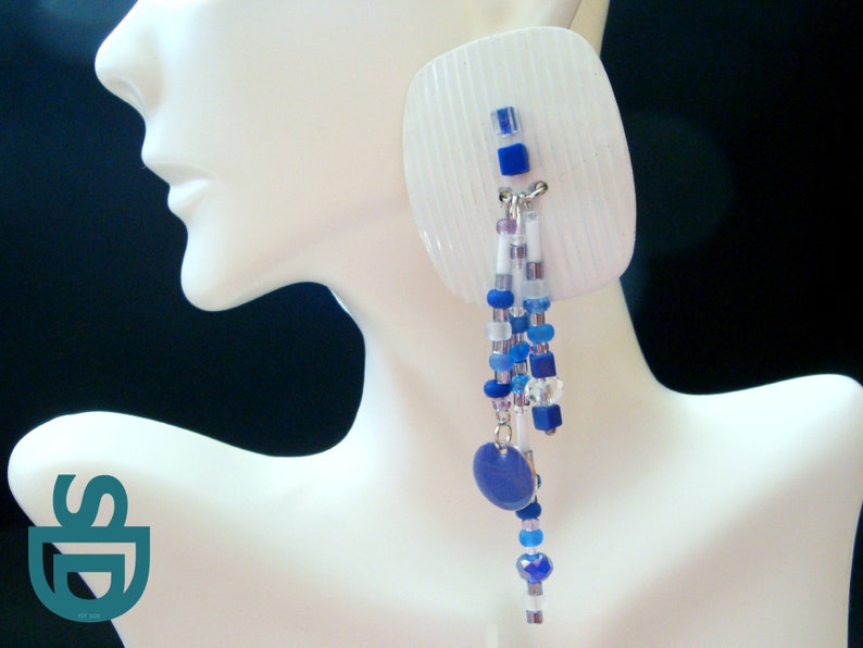 Savvy Diva Designs Purple Bead Earrings One of a Kind Purple Bead Dangle Earrings