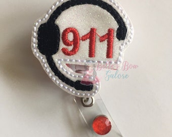 911 Dispatcher Badge Reel Belt Clip, ID Holder, Name Tag Holder, Retractable, Emergency Operator, Work Accessories,