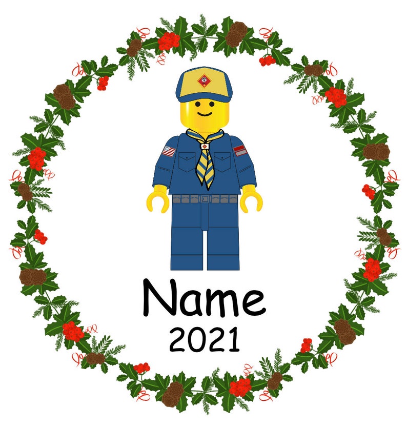 Scout Christmas Personalized Ornament & Gift Box, Mini Figure, Custom Ornament, Cub, Scouting, Scout Boy image 6