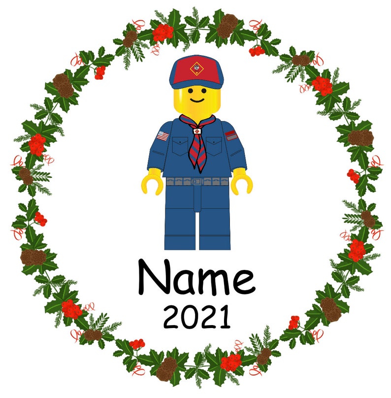 Scout Christmas Personalized Ornament & Gift Box, Mini Figure, Custom Ornament, Cub, Scouting, Scout Boy image 7