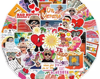 Bad Bunny Un Verano Sin Ti Mystery Sticker Pack, Stickers, Waterproof Stickers, Laptop Stickers, Water Bottle Stickers, Decals