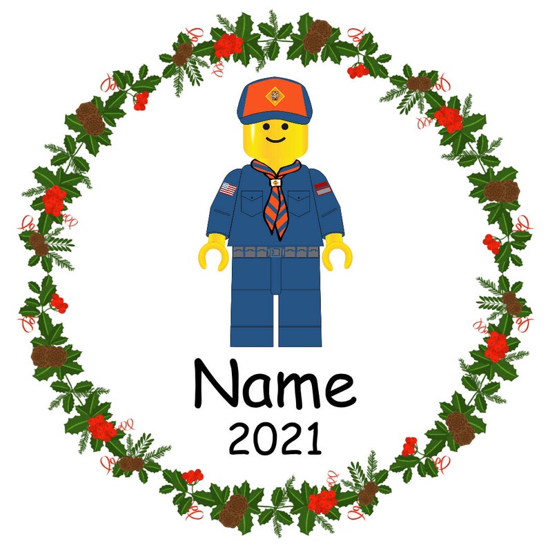 Scout Christmas Personalized Ornament & Gift Box, Mini Figure, Custom Ornament, Cub, Scouting, Scout Boy image 5