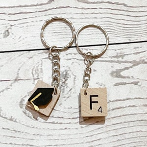 Graduation keyring - personalised alphabet keyring perfect for small gift or favour - graduate gift
