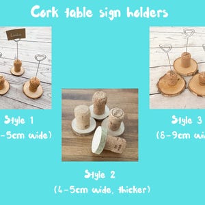 Cork Table Sign Holders - Made From Champagne Corks and Wood Slices ...