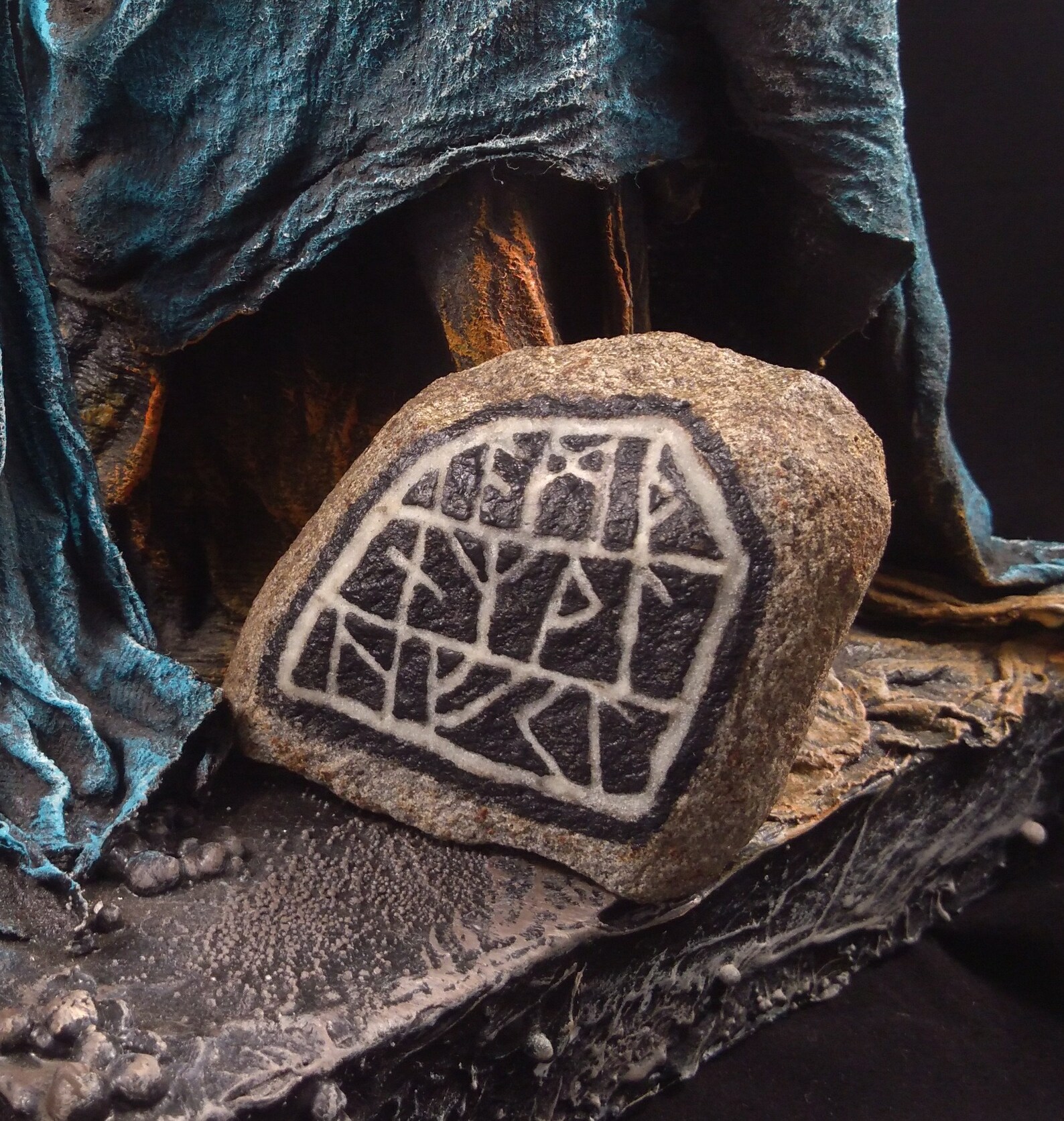 Handmade Carved Painted Viking Rune Stone Glows in the Dark Etsy