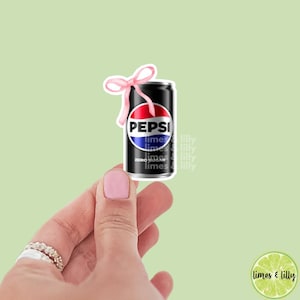 Cola Zero Can Coquette Bow Vinyl Sticker | Soda Sticker |  Girly Sticker |  Kindle Stickers | Bookish Stickers | Trendy Stickers |