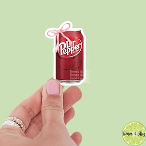 Soda Can Coquette Bow Vinyl Sticker | Soda Sticker | Girly Sticker |  Kindle Stickers | Bookish Stickers | Trendy Stickers