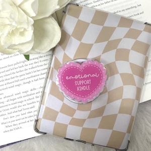 Emotional Support Kindle Pink Heart Magnetic MagSafe Kindle Grip | Kindle Case Grip | Kindle Accessories | MagSafe Kindle Grip | Bookish