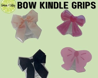 Coquette Bow Kindle Grip | Bow Phone Grip | Pink Bow | Black Bow | Cream Bow | Cute Kindle Grip | Phone Stand | Trendy Hair Bow