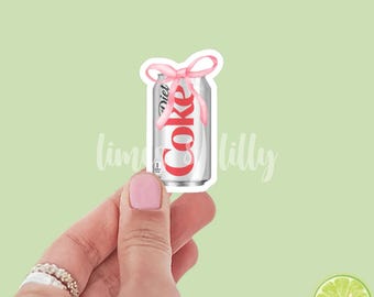 Diet Cola Can Coquette Bow Sticker | Soda Sticker |  Girly Sticker |  Kindle Sticker | Bookish Stickers | Trendy Stickers |