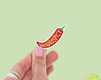 Neurospicy Neuro Spicy Hot Pepper Sticker, bookish stickers, spicy books, book stickers, kindle stickers, mental health, neurodivergent