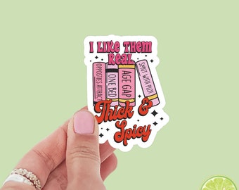 I Like Them Real Thick and Spicy Sticker | Book Stack Sticker | Girly Sticker | Water Bottle Sticker | Bookish Stickers | Kindle Sticker