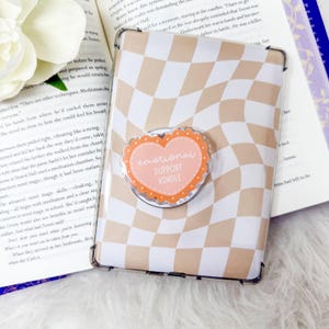 Emotional Support Kindle Orange Heart Magnetic MagSafe Kindle Grip | Kindle Case Grip | Kindle Accessories | MagSafe Kindle Grip | Bookish