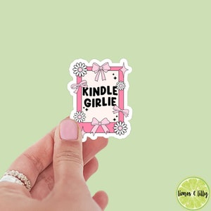 Kindle Girlie Coquette Bow Kindle Sticker | Kindle Sticker | Book Club | Bookish Sticker | Funny | Die Cut | Decal | Pink Stickers