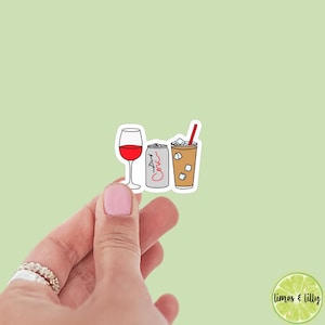 Red Wine Soda Iced Coffee Sticker | Diet Coke |  Kindle Sticker | Bookish Stickers | Trendy Stickers |
