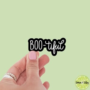 Adesivo autunnale Boo-tiful Beautiful Halloween / Adesivo per bottiglia d'acqua / Adesivi libreschi / Adesivi per Kindle