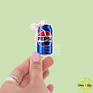 Cola Soda Can Coquette Bow Vinyl Sticker | Soda Sticker |  Girly Sticker |  Kindle Stickers | Trendy Stickers |
