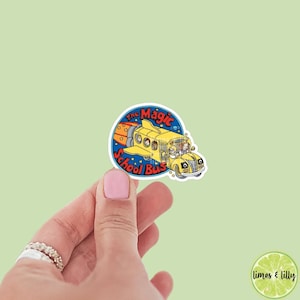 Magic School Bus Cartoon Sticker | Funny Y2K 90s Sticker | Retro Sticker | Nostalgia Vinyl Sticker | Kindle Stickers | Trendy Stickers