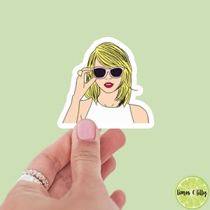 TS Cartoon Sunglasses sticker, bookish stickers, kindle stickers, laptop, book stickers, decal, water bottle, TTPD, trendy stickers