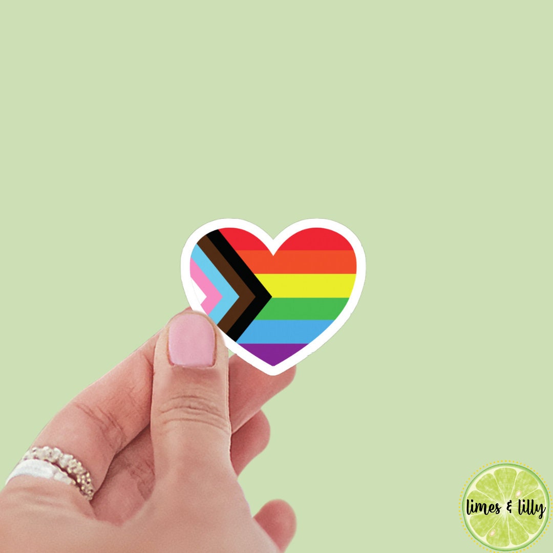 Inclusive Pride Flag Heart Sticker | Pride flag stickers | Inclusive pride sticker | Social justice stickers | LGBTQIA sticker | pride month