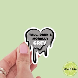 Tall Dark and Morally Grey book stickers, morally gray, dark romance, kindle, laptop, romance reader, smut stickers, tumblers