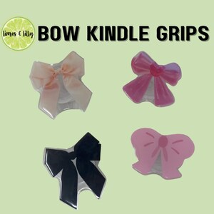 Coquette Bow Kindle Grip Bow Phone Grip Pink Bow Black Bow Cream Bow Cute Kindle Grip Phone Stand Trendy Hair Bow image 1