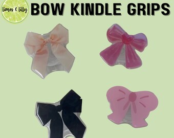 Coquette Bow Kindle Grip | Bow Phone Grip | Pink Bow | Black Bow | Cream Bow | Cute Kindle Grip | Phone Stand | Trendy Hair Bow
