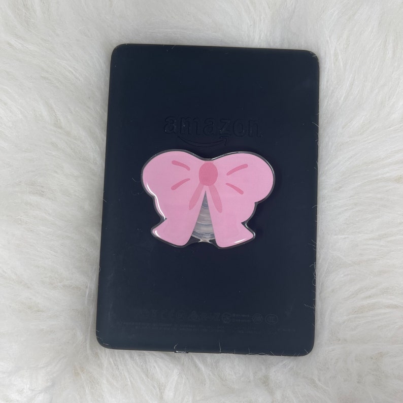 Coquette Bow Kindle Grip Bow Phone Grip Pink Bow Black Bow Cream Bow Cute Kindle Grip Phone Stand Trendy Hair Bow Light Pink