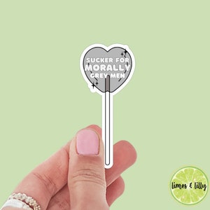Sucker voor moreel grijze mannen sticker, moreel grijs, donkere romantiek, boekstickers, kindle, laptop, romantieklezer, vuilstickers
