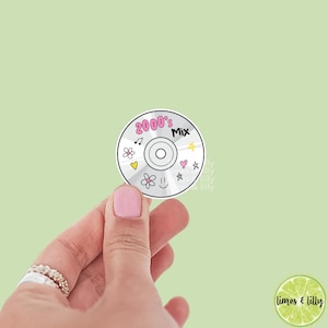 Y2K 2000s Gebrannte CD Musik Mix Vinyl Aufkleber | Kindle Aufkleber | Retro | Wasserflasche Aufkleber | Millennials | Nostalgie