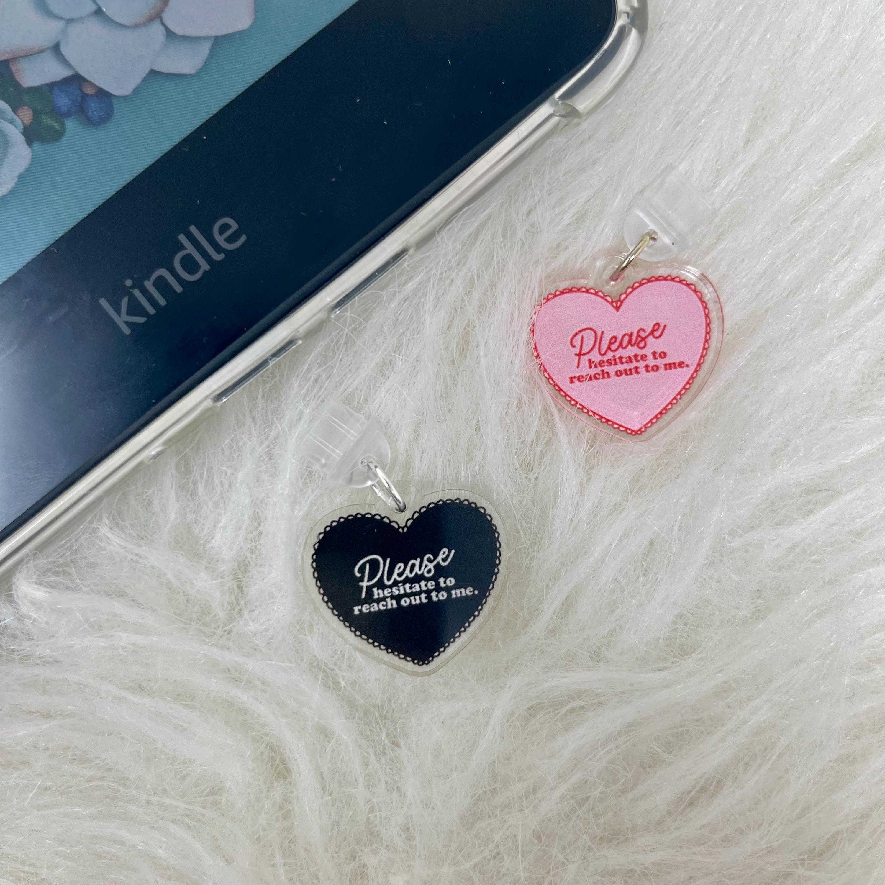 Kindle Charm, Phone Charm, USB Charm, Heart, Kindle Dust Plug Charm, Bookish Merch, Bookish Gifts, USB Plug, Kindle Accessories