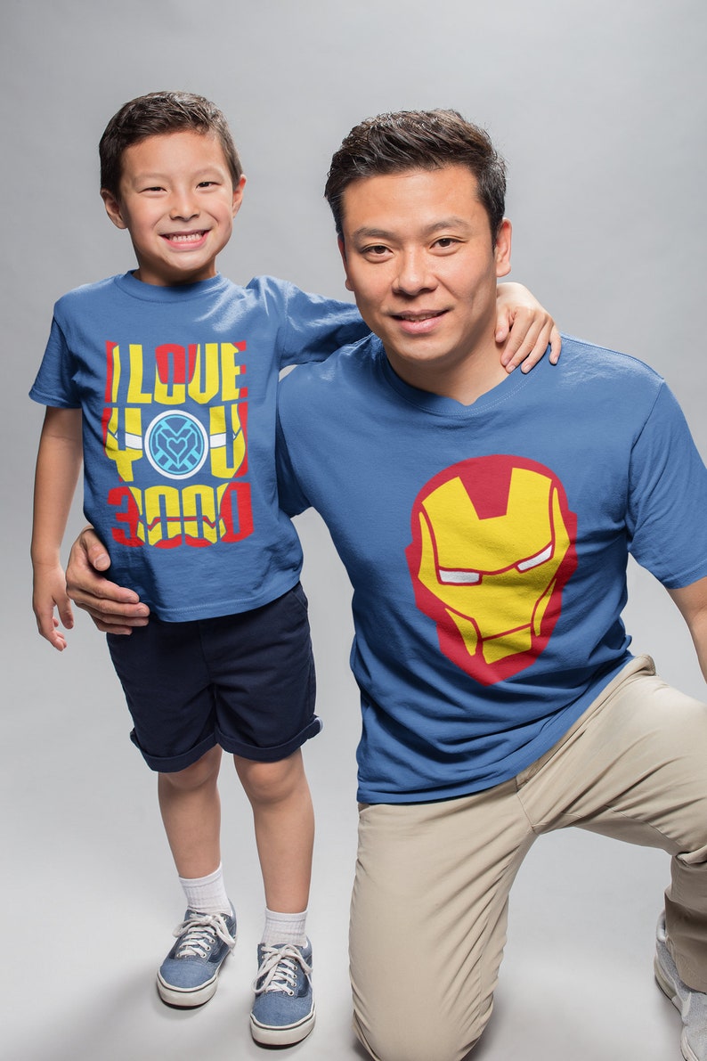 Father Son Matching Shirt Set, Avengers End Game - Iron Man, I Love You 3000 Family Shirt Set, Mom, Dad, Son, Daughter, Baby, Funny Shirts 