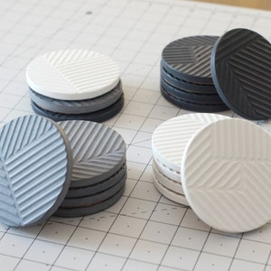 3.5” Concrete Coasters (Set of 6) – Modern, Minimalist, Architectural Patterned