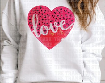 Love Heart Chenille and Sequin Heart Valentine Patch