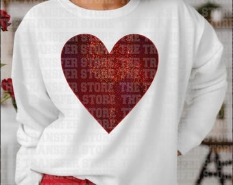 Red Sequin Heart Valentine Patch
