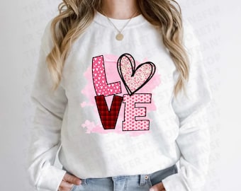 Stacked Love Heart DTF Transfer