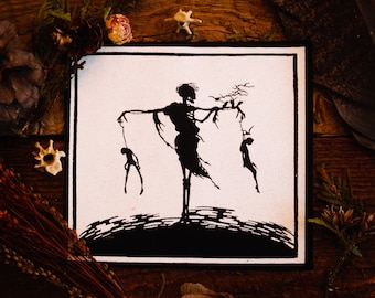 Death at the Gallows Patch // Eerie Art Screen Printed on Canvas for Jackets and Wall Art