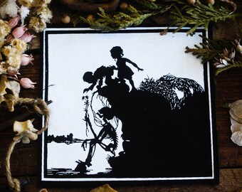 Death and Children, Ein Totentanz Canvas Patch: Gothic Art, Walter Draesner Screenprint