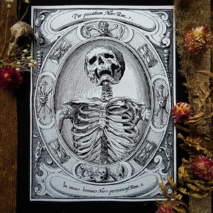 Memento Mori  Patch // Gothic Art Screen Printed on Canvas for Jackets and Wall Art
