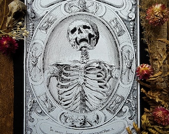 Memento Mori  Patch // Gothic Art Screen Printed on Canvas for Jackets and Wall Art