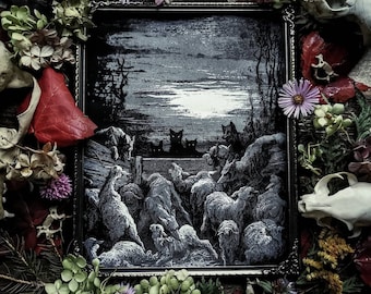 Wolves and Lambs by Gustave Doré / patch / backpatch / wall art